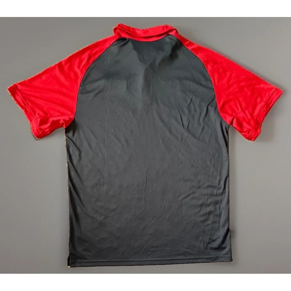 Ohio State Buckeyes Nike Dri Fit Polo Golf Shirt Red Gray NCAA Logo Medium JBHS